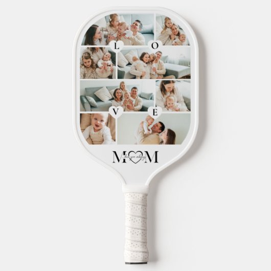 Wir lieben dich, Mama - personalisierte Mutter-Fot Pickleball Schläger (Vorderseite)
