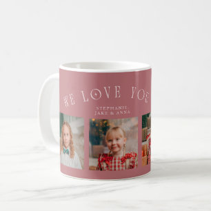 Wir lieben dich Oma 4-Foto Pink Kaffeetasse