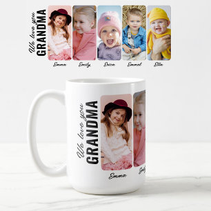 Wir lieben dich Oma 5 Enkelkinder Benutzerdefinier Kaffeetasse