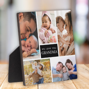 Wir lieben dich Oma 5 Foto Schwarz Farbkombination Fotoplatte
