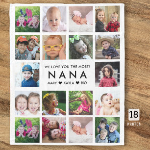 Wir lieben dich Oma Enkelkinder 18 Fotocollage  Fleecedecke