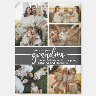 Wir lieben dich Oma Familie 5 Fotocollage Magnet