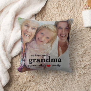wir lieben dich Oma Foto Kissen