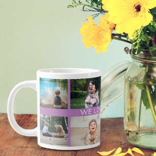 Wir lieben dich Oma Personalisierte Fotocollage Jumbo-Tasse