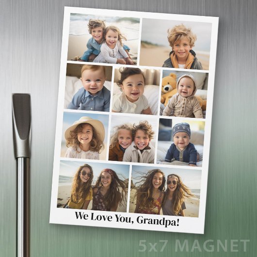 Wir lieben dich Opa - 10 Foto-Collage - Magnet