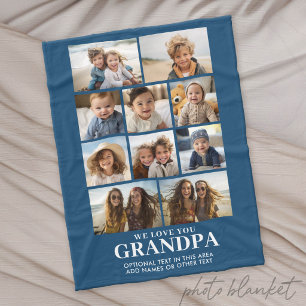 Wir lieben dich Opa - 10 Foto-Collage - Modern Fleecedecke