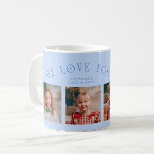 Wir lieben dich Opa 4-Foto Eisblau Kaffeetasse