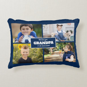 Wir lieben dich Opa 4 Foto Navy Blau Dekokissen