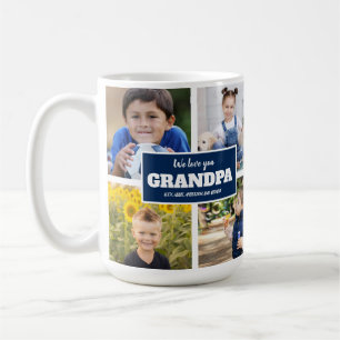 Wir lieben dich Opa 4 Foto Navy Blau Kaffeetasse