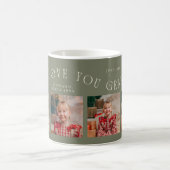 Wir lieben dich Opa 4-Foto Salbeigrün Kaffeetasse (Mittel)