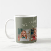 Wir lieben dich Opa 4-Foto Salbeigrün Kaffeetasse (Links)