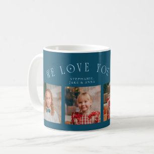 Wir lieben dich Opa 4-Foto Türkis Kaffeetasse