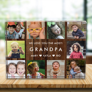 Wir lieben dich Opa Enkelkinder 10 Bild Holz Fotoblock