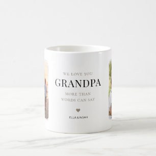 Wir lieben dich, Opa Minimalistische Mehrfach-Foto Kaffeetasse