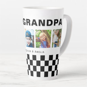 Wir lieben dich Opa Schachmuster 5 Foto-Andenken Milchtasse