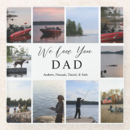 Wir lieben dich, Papa | 10 anpassbare Fotos mit Na Glasuntersetzer