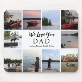 Wir lieben dich, Papa | 10 anpassbare Fotos & Name Mousepad