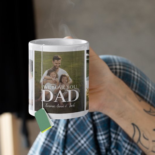 Wir lieben dich Papa 5-Foto-Collage Kaffeetasse