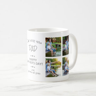 Wir lieben dich Papa 8-Foto-Collage Frohen Vaterta Kaffeetasse