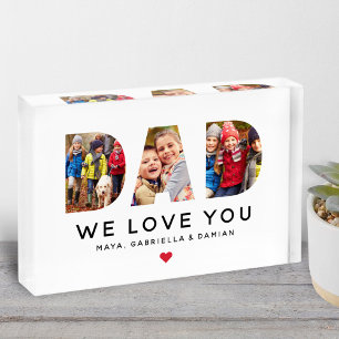 Wir lieben dich Papa Benutzerdefiniertes Familienf Fotoblock