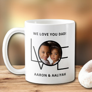 Wir lieben dich Papa Benutzerdefiniertes Foto Kaffeetasse