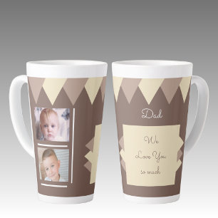 Wir lieben dich Papa braun und creme mit Fotos Milchtasse