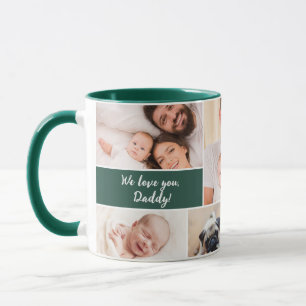 Wir lieben dich, Papa! Erstes Vatertags-Foto Grün Tasse
