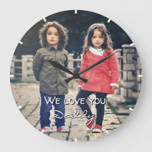 Wir lieben dich Papa Foto Acryl Wanduhr