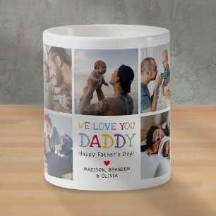 Wir lieben dich Papa Foto-Collage Kaffeetasse