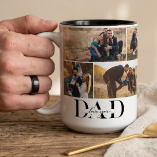 Wir lieben dich, Papa - personalisiertes Vater-Fot Zweifarbige Tasse