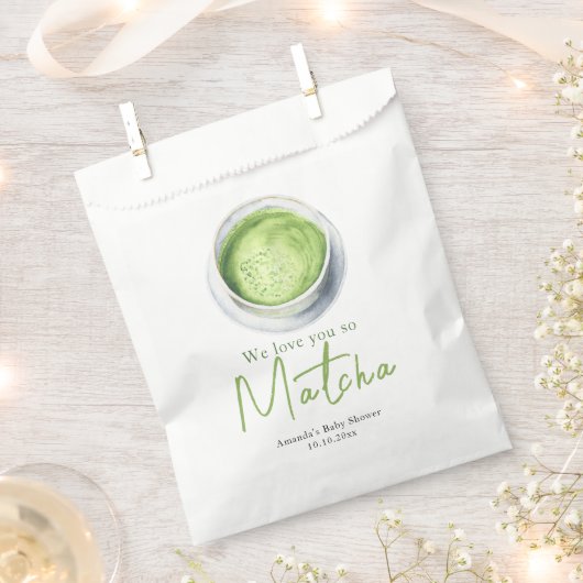 Wir lieben dich so Matcha Baby Shower Geschenktütchen (Ausgeschnitten)