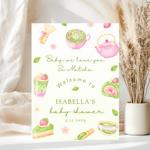 Wir lieben dich so sehr Matcha Baby Mädchen Shower Poster