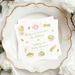 Wir lieben dich so sehr Matcha Baby Mädchen Shower Serviette