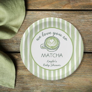 Wir lieben dich so sehr Matcha Green Tea Baby Show Pappteller