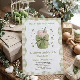 Wir lieben dich so sehr Matcha Grüntee Babyparty Einladung