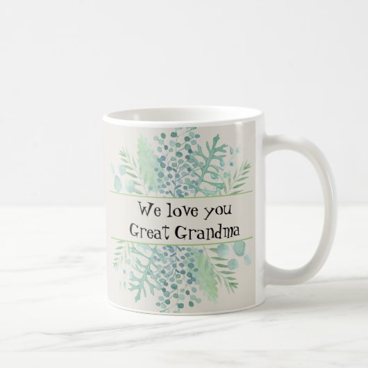 Wir lieben dich, Ur-Oma, Oma-Geschenk Kaffeetasse (Rechts)