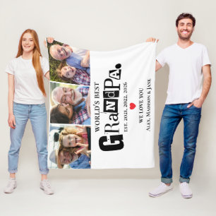 Wir lieben dich, World's Best Grandpa Grankids Fot Fleecedecke