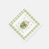 Wir lieben euch so sehr Matcha Grün Bow Gingham Serviette (Ecke)