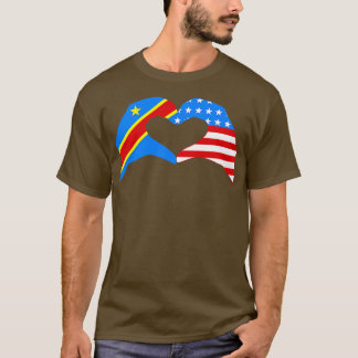 Wir lieben Kongo USA Multinational Patriot Flagge T-Shirt