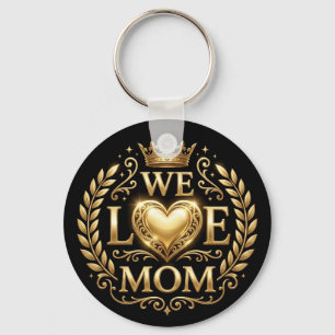 Wir lieben Mama Schwarz & Gold Schlüsselanhänger