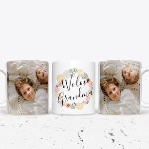 Wir lieben Oma Benutzerdefinierter Fotobecher Zweifarbige Tasse