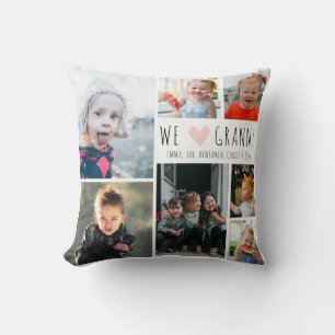 Wir lieben Oma Foto-Collage Großmutter-Geschenk Kissen
