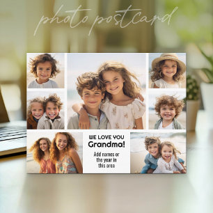 Wir lieben Oma - Fotocollage mit 7 Fotos Postkarte