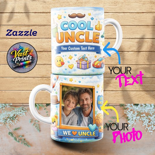 Wir lieben Onkel Happy Celebration Foto Collage Ta Kaffeetasse