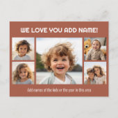 Wir lieben Papa oder Opa - 5 Fotos Collage Postkarte (Vorderseite)