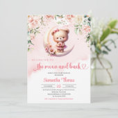 Wir Lieben Sie zur Mond- und Rückendusche Einladung (Stehend Vorderseite)