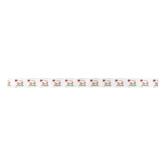 wir luv Pudel von Tony Fernandes Satinband (Vorderseite)