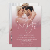 Wir machen 2 Fotos Script QR Rose Gold Hochzeit Einladung (Vorne/Hinten)