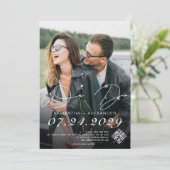 Wir machen 4 Foto Moderne Skripte Schwarz & Weiß Save The Date (Stehend Vorderseite)