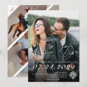 Wir machen 4 Foto Moderne Skripte Schwarz & Weiß Save The Date (Vorne/Hinten)